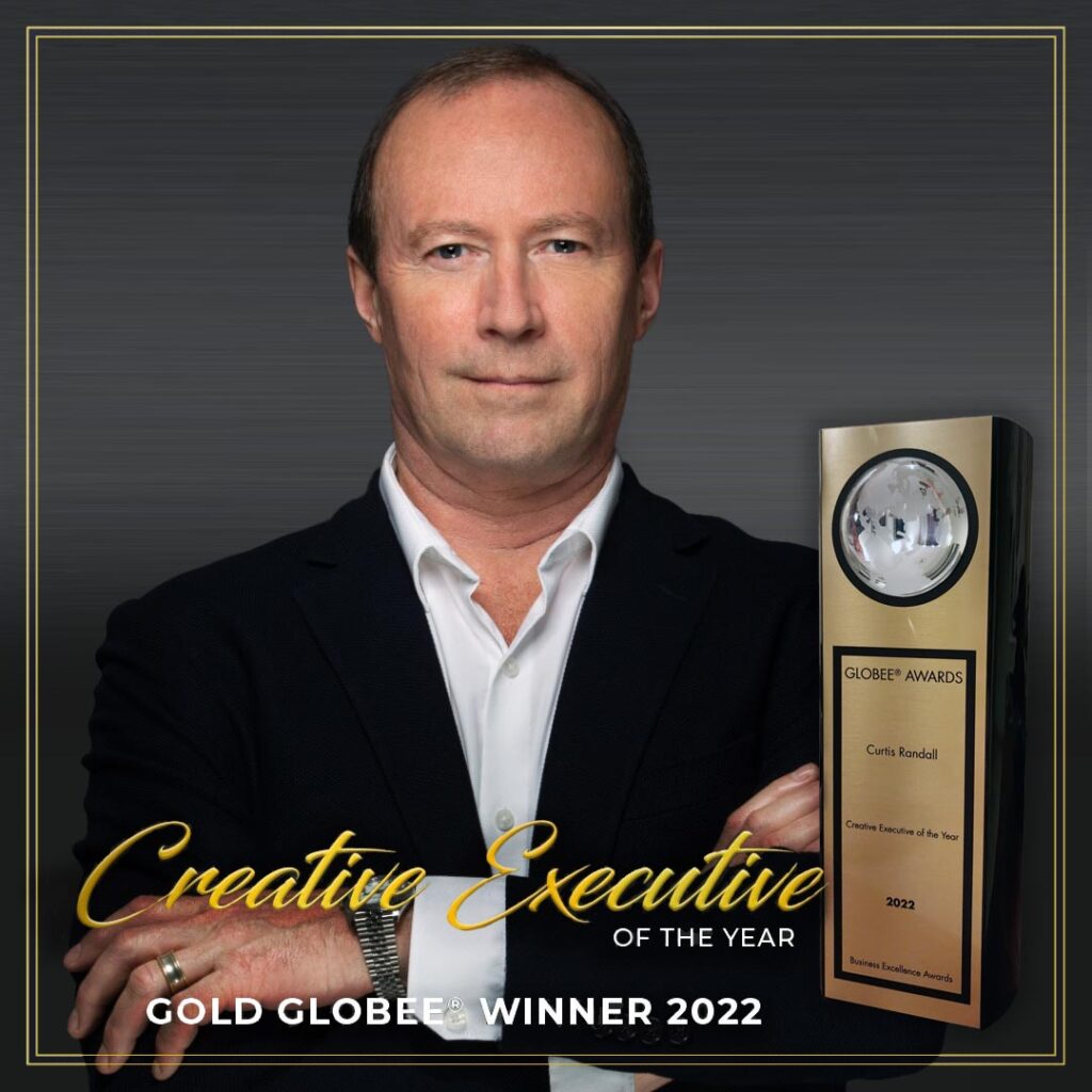 Curtis Randall 2022 Gold Globee Creative Executive of the Year.