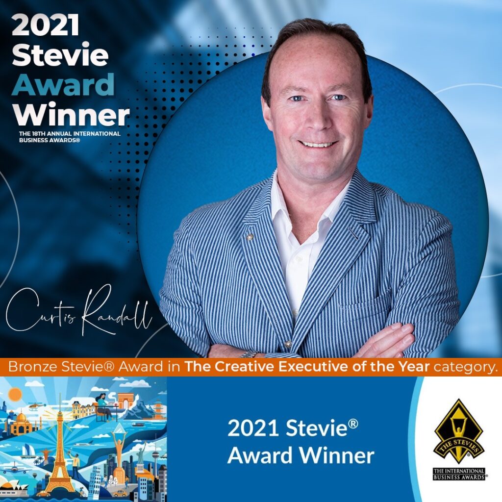 Curtis Randall 2021 Stevie Award Creative Executive of the Year.