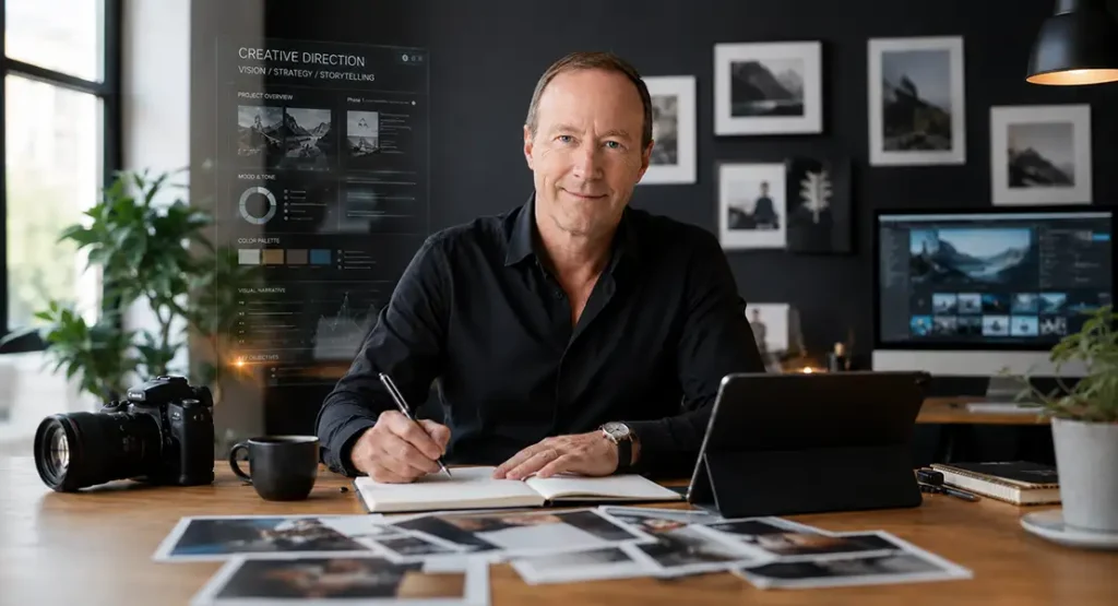 B-Log creative future with Curtis Randall in a modern creative office