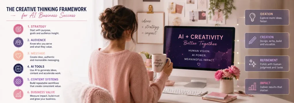 creative thinking framework for AI business strategy, content systems, and innovation